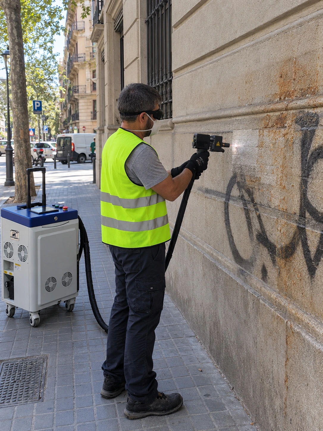 Eliminación de Grafitis en Barcelona: Cómo la Limpieza Láser Restaura Fachadas sin Dañar el Material